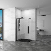 Душевой уголок RGW Stilvoll SV-41-B 80x120 профиль Черный стекло прозрачное