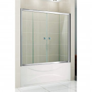 Шторка на ванну Cezares Pratico VF-2 170x140 профиль Хром стекло прозрачное