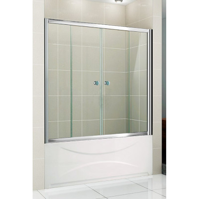 Шторка на ванну Cezares Pratico VF-2 170x140 профиль Хром стекло прозрачное Шторка на ванну Cezares Pratico VF-2 170x140 профиль Хром стекло прозрачное