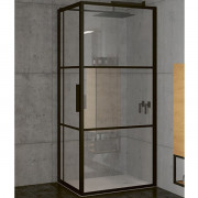 Душевой уголок Riho Grid 130x80 профиль Черный стекло прозрачное