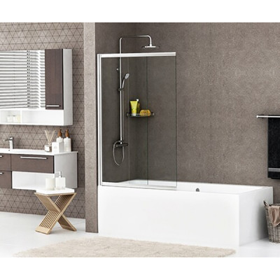 Шторка на ванну WasserKRAFT Main 100x140 41S02-100WS профиль Серебристый стекло прозрачное с покрытием WasserSchutz Шторка на ванну WasserKRAFT Main 100x140 41S02-100WS профиль Серебристый стекло прозрачное с покрытием WasserSchutz