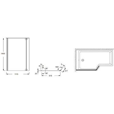 Шторка на ванну Jacob Delafon Bain Douche Neo 112x140 E4930-GA профиль Хром стекло прозрачное Шторка на ванну Jacob Delafon Bain Douche Neo 112x140 E4930-GA профиль Хром стекло прозрачное