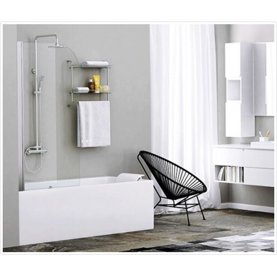 Шторка на ванну WasserKRAFT Leine 80x140 35P01-80 профиль Серебристый стекло прозрачное Шторка на ванну WasserKRAFT Leine 80x140 35P01-80 профиль Серебристый стекло прозрачное