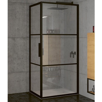 Душевой уголок Riho Grid 100x80 профиль Черный стекло прозрачное Душевой уголок Riho Grid 100x80 профиль Черный стекло прозрачное