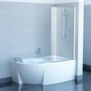 Шторка для ванны Ravak Chrome CVSK1 Rosa 160/170 L блестящая+транспарент