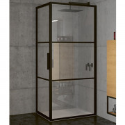 Душевой уголок Riho Grid 90x100 профиль Черный стекло прозрачное