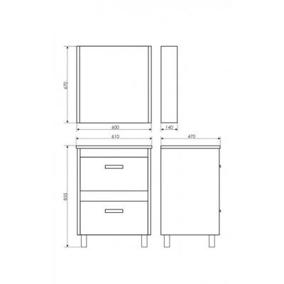 Комплект мебели Comforty Тулуза 60 сосна лоредо (раковина Quadro 60) Комплект мебели Comforty Тулуза 60 сосна лоредо (раковина Quadro 60)