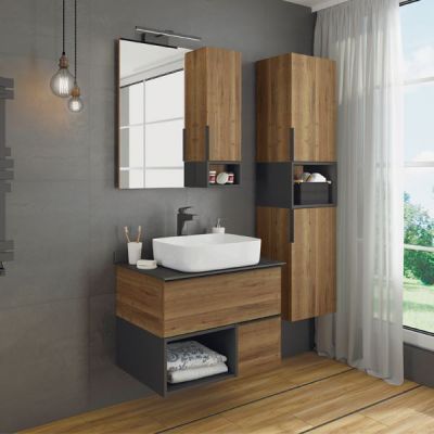 Комплект мебели Comforty Штутгарт 75 дуб темно-коричневый с черной столешницей (раковина Comforty T-Y9378) Комплект мебели Comforty Штутгарт 75 дуб темно-коричневый с черной столешницей (раковина Comforty T-Y9378)