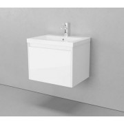 Тумба с раковиной Velvex Klaufs 60 белый глянец подвесная с ящиком