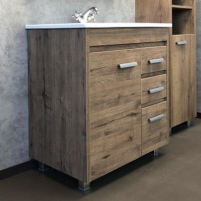 Тумба с раковиной Comforty Марио 75 дуб темный (раковина Quadro 75) Тумба с раковиной Comforty Марио 75 дуб темный (раковина Quadro 75)