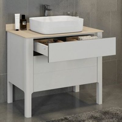 Тумба с раковиной Comforty Лондон 90-2 белый глянец с бежевой столешницей (раковина Comforty T-Y9378) Тумба с раковиной Comforty Лондон 90-2 белый глянец с бежевой столешницей (раковина Comforty T-Y9378)