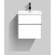 Тумба с раковиной BelBagno Stile Moderno Pietra Mini 50 с асимметричными ящиками Bianco Lucido