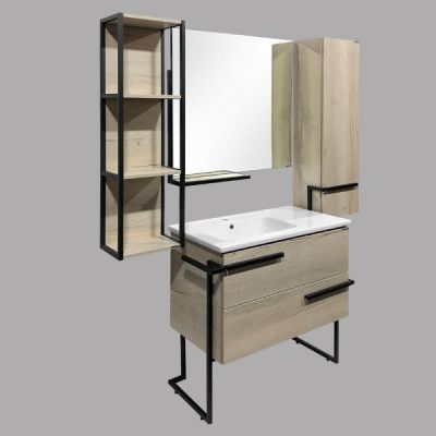 Комплект мебели Comforty Дюссельдорф 90 дуб дымчатый (раковина Comforty 9090EL) Комплект мебели Comforty Дюссельдорф 90 дуб дымчатый (раковина Comforty 9090EL)