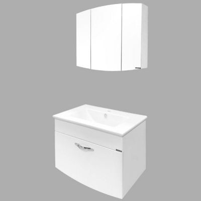 Тумба с раковиной Comforty Лаура 75-1 белый глянец (раковина Quadro 75) Тумба с раковиной Comforty Лаура 75-1 белый глянец (раковина Quadro 75)