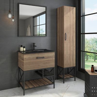 Зеркало Comforty Бредфорд 75 черный глянец Зеркало Comforty Бредфорд 75 черный глянец