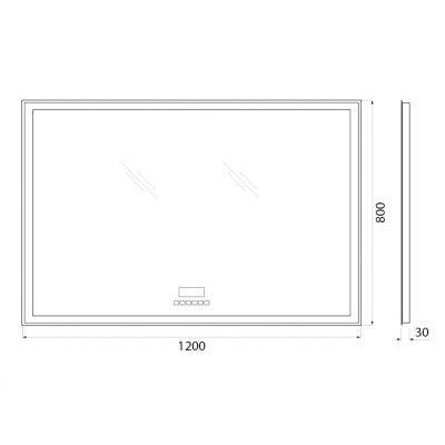 Зеркало BelBagno Stile Moderno SPC-GRT-1200-800-LED-TCH-RAD 120*80 с bluetooth, радио, цифровым термометром Зеркало BelBagno Stile Moderno SPC-GRT-1200-800-LED-TCH-RAD 120*80 с bluetooth, радио, цифровым термометром