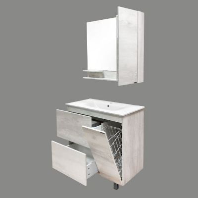 Комплект мебели Comforty Верона 90 дуб белый с бельевой корзиной (раковина Quadro 90) Комплект мебели Comforty Верона 90 дуб белый с бельевой корзиной (раковина Quadro 90)