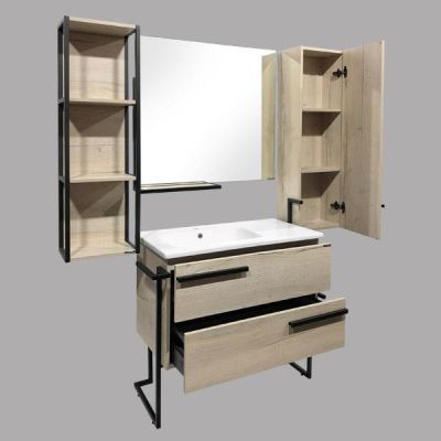 Комплект мебели Comforty Дюссельдорф 90 дуб дымчатый (раковина Comforty 9090EL) Комплект мебели Comforty Дюссельдорф 90 дуб дымчатый (раковина Comforty 9090EL)