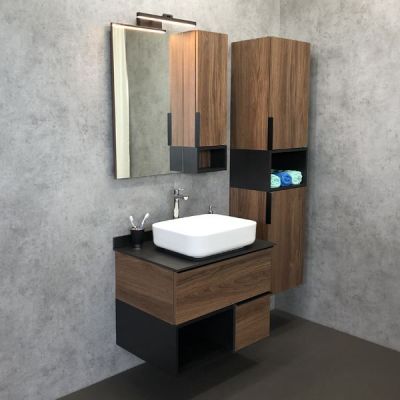 Комплект мебели Comforty Штутгарт 75 дуб темно-коричневый с черной столешницей (раковина Comforty T-Y9378) Комплект мебели Comforty Штутгарт 75 дуб темно-коричневый с черной столешницей (раковина Comforty T-Y9378)