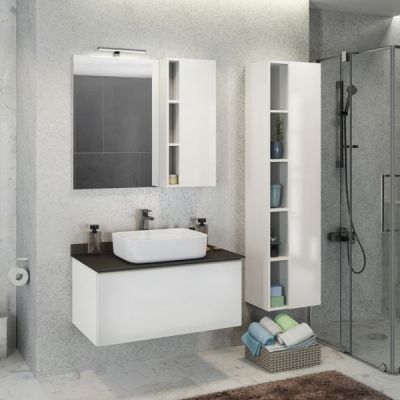 Зеркало-шкаф Comforty Милан 90 белый глянец R Зеркало-шкаф Comforty Милан 90 белый глянец R