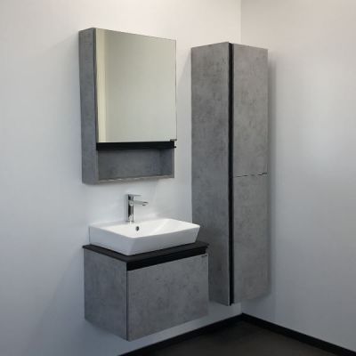 Комплект мебели Comforty Эдинбург 60 бетон светлый с черной столешницей (раковиной Comforty 9055RA-50) Комплект мебели Comforty Эдинбург 60 бетон светлый с черной столешницей (раковиной Comforty 9055RA-50)