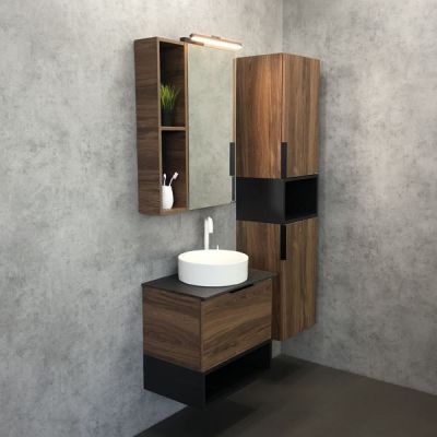 Комплект мебели Comforty Штутгарт 60 дуб темно-коричневый с черной столешницей с отверстием под смеситель (раковина Comforty 9111) Комплект мебели Comforty Штутгарт 60 дуб темно-коричневый с черной столешницей с отверстием под смеситель (раковина Comforty 9111)
