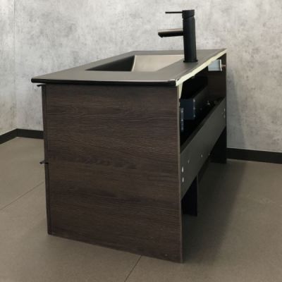 Тумба с раковиной Comforty Франкфурт 90 дуб шоколадно-коричневый (раковина Comforty 90E черная матовая) Тумба с раковиной Comforty Франкфурт 90 дуб шоколадно-коричневый (раковина Comforty 90E черная матовая)