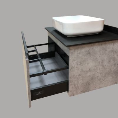 Комплект мебели Comforty Эдинбург 75 бетон светлый с черной столешницей (раковина Comforty T-Y9378) Комплект мебели Comforty Эдинбург 75 бетон светлый с черной столешницей (раковина Comforty T-Y9378)