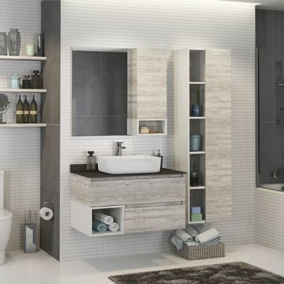 Тумба с раковиной Comforty Прага 90 дуб белый с антрацитовой столешницей (раковина Comforty T-Y9378) Тумба с раковиной Comforty Прага 90 дуб белый с антрацитовой столешницей (раковина Comforty T-Y9378)