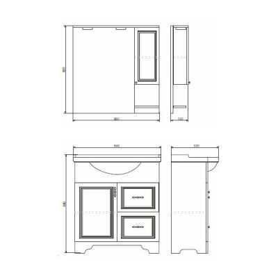 Тумба с раковиной Comforty Севилья 85 слоновая кость (раковина Сенеж 87) Тумба с раковиной Comforty Севилья 85 слоновая кость (раковина Сенеж 87)
