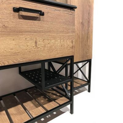 Комплект мебели Comforty Бредфорд 75 дуб темный (раковина Comforty 75E черная матовая) Комплект мебели Comforty Бредфорд 75 дуб темный (раковина Comforty 75E черная матовая)