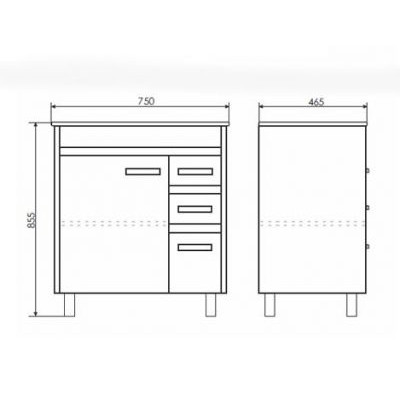 Тумба с раковиной Comforty Марио 75 сосна лоредо (раковина Quadro 75) Тумба с раковиной Comforty Марио 75 сосна лоредо (раковина Quadro 75)